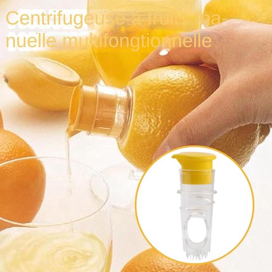 sap centrifuge - Handmatige Citroenpers - Sapbeker - citroensapcentrifuge - Limoenpers - sinaasappelpers - sapcentrifuges groenten en fruit - Lemon squeezer - Citrusknijper - Fruitpers - Sinaasappelpers - geel van Merkloos — afbeelding 3