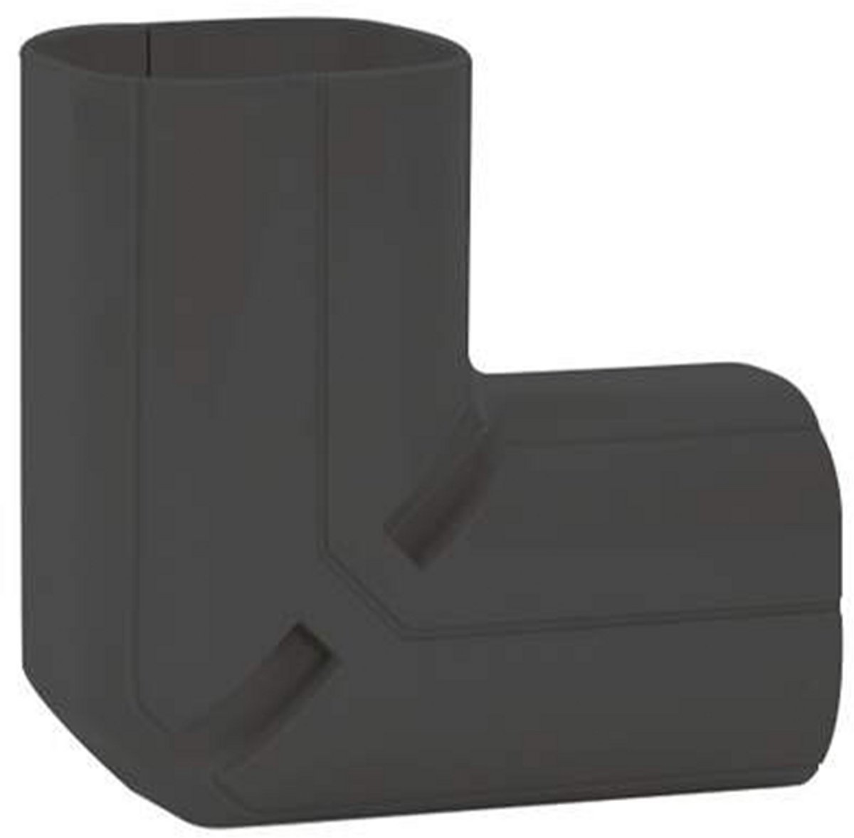 Bocht 90° Lang Stijgend PVC Zwart Inoac NC-75BK 75 mm