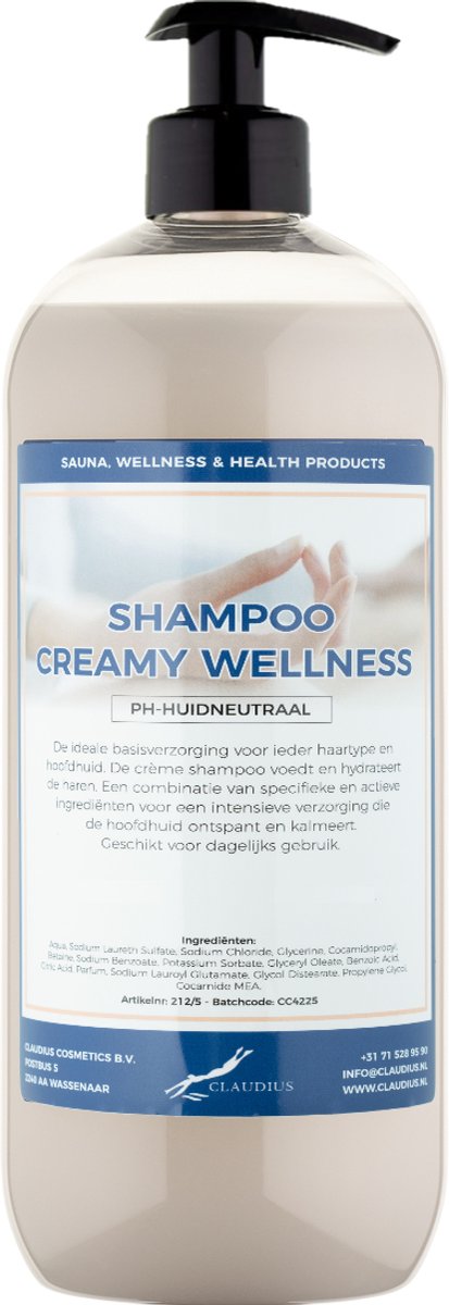 Shampoo Creamy Wellness - 1 liter (transparant) met pomp - Haarverzorging