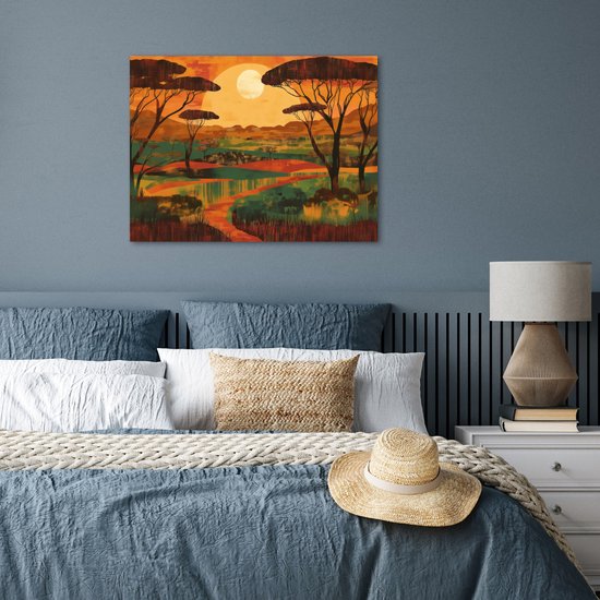 Affiche 80x60 cm - Paysage - Africain - Soleil - Posters - Décoration chambre - Décoration murale salon - Décoration murale chambre