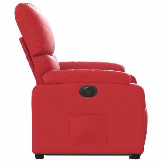 Fauteuil électrique debout en cuir artificiel rouge