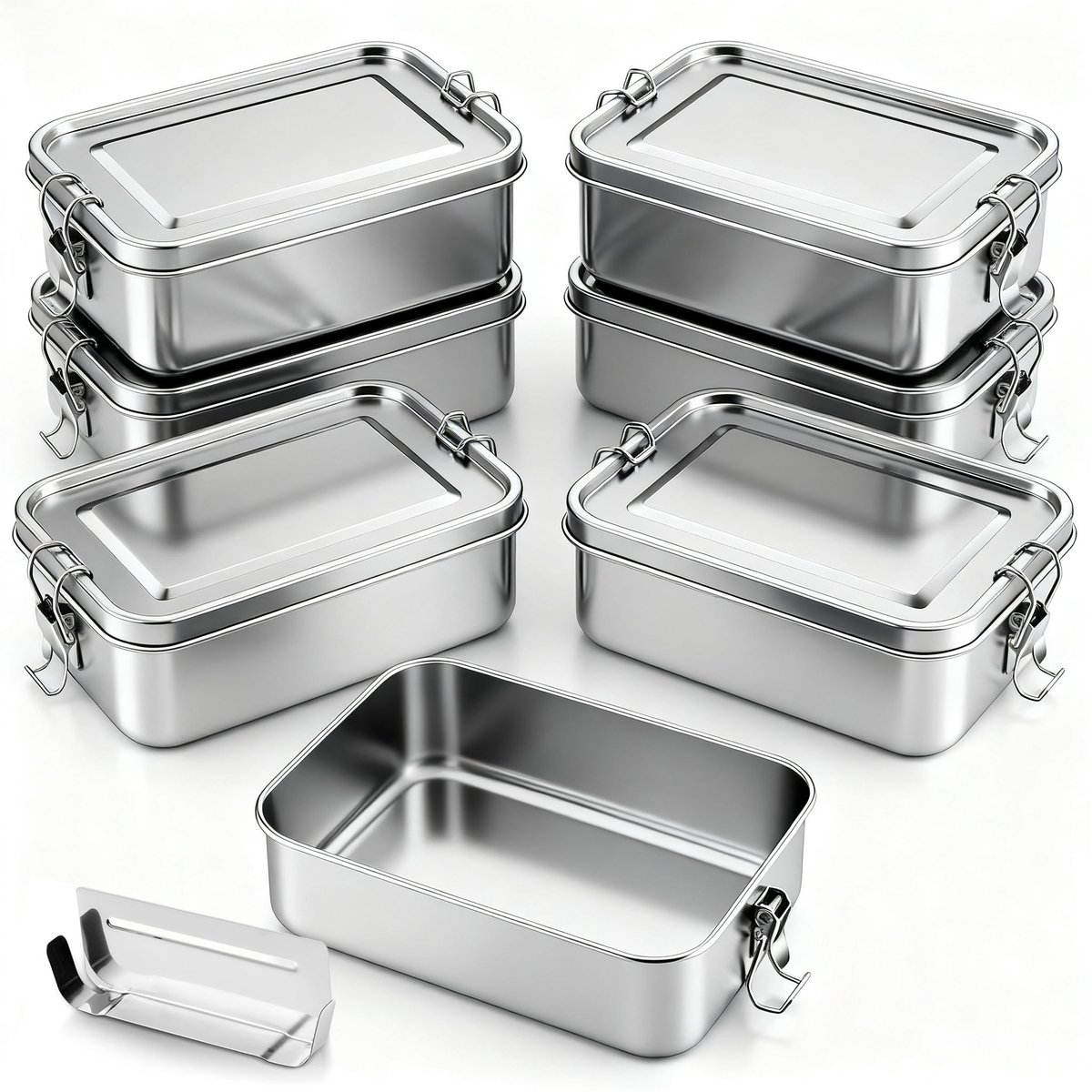 TTLUOKER® 304 RVS Vershoudbakjes Set 7-delig - Lunchbox - Luchtdichte & Lekvrije Meal Prep Bakjes - Vriezer- Vaatwasmachinebestendig - BPA-Vrij