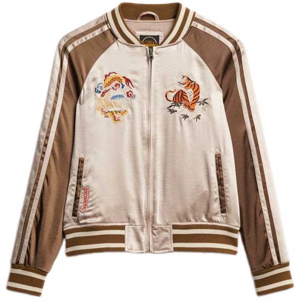 Superdry Suikajan Bomberjack 2XS Vrouw Champagne / Antique Bronze