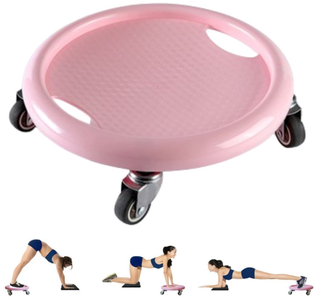 1 stuk - Ab Roller - Silent Ab Disc - Abs Exercise Wheel - Core Training Slider - Abs Exercise Equipment - Roze - 28 x 28 x 8,5 cm - Geschikt voor vloerfitness en Pilates