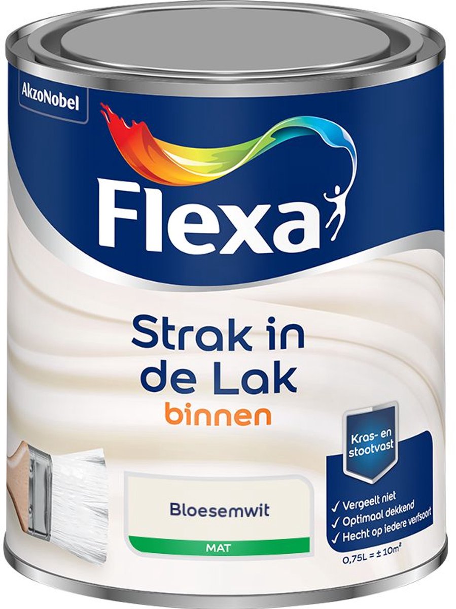 Flexa - Strak in de Lak Binnenlak Mat - Bloesemwit - Mengverf - 0.75 L