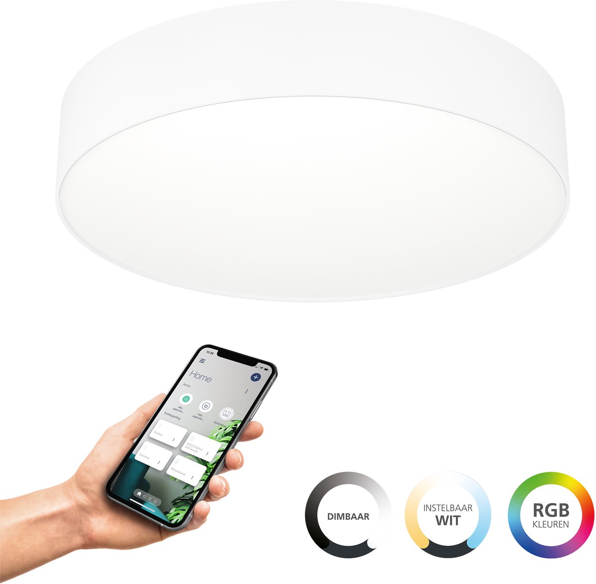 EGLO connect.z Gallizzi-Z Smart Plafondlamp - LED - Ø 39 cm - Wit - Instelbaar RGB & wit l