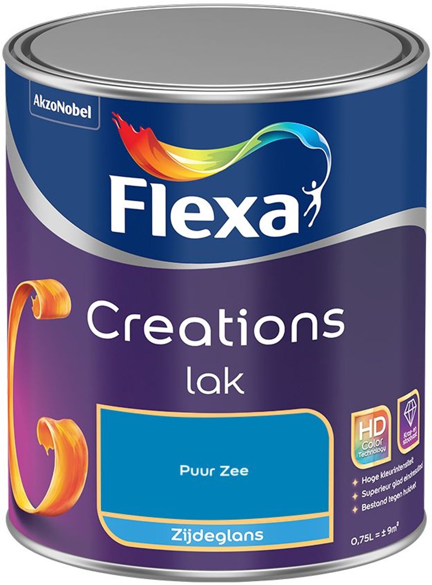 Flexa - Creations Lak Zijdeglans - Puur Zee - Mengverf - 0.75 L