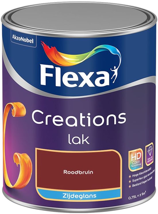 Flexa - Creations Lak Zijdeglans - Roodbruin - Mengverf - 0.75 L