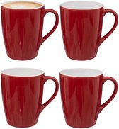 MamboCat Variant groene koffiemokken, 350 ml, hoogte 10,3 cm, gekleurde porseleinen bekers met handvat voor 6 personen, kleurrijke mokken voor warme dranken zoals thee, cacao, latte macchiato en meer