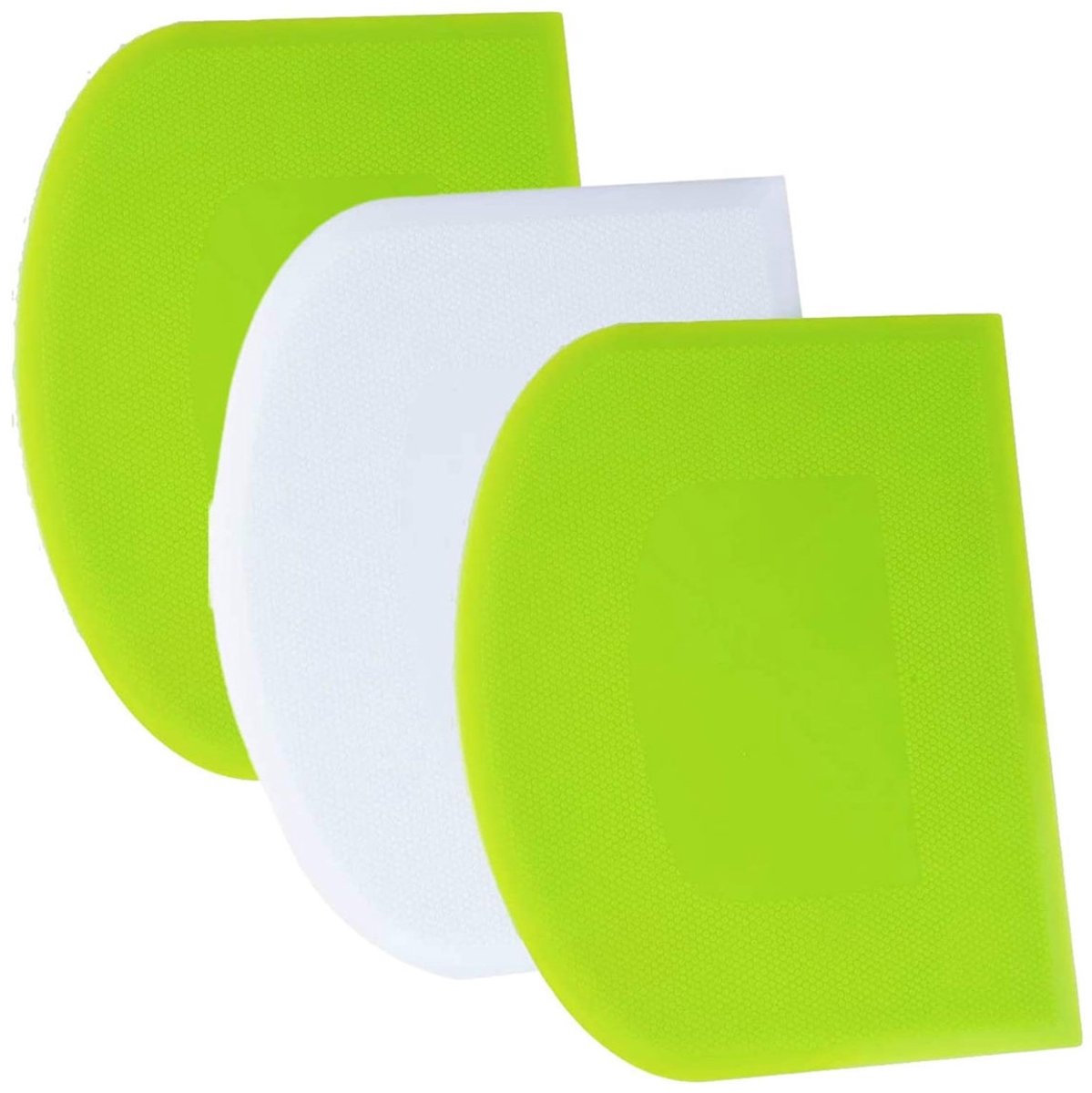 EXCITAT 3-Pack - Deegkrabber - Deegkarton - Deegsnijder - Deegspatel - Niet-giftig en veilig - Flexibel - Scherp - Afgeschuinde randen - Antislip taartkrabber - Bakaccessoires - Stylingtools