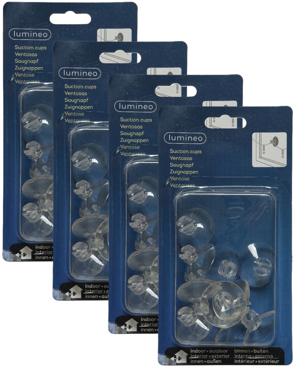 Decoris Zuignappen haakjes - 48x stuks - 3,5 x 1,5 cm - kerstverlichting ophangen