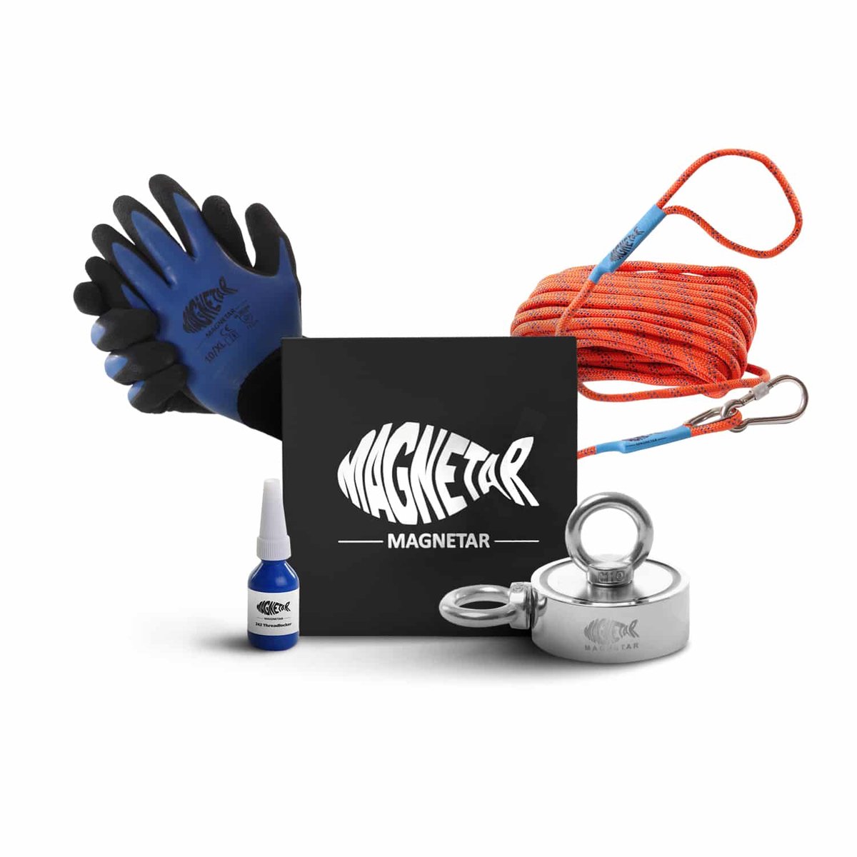 Magnetar Bulldog 500 - Vismagneet - Dubbelzijdige 500kg Magneet - Touw en Handschoenen - Magneetvissen