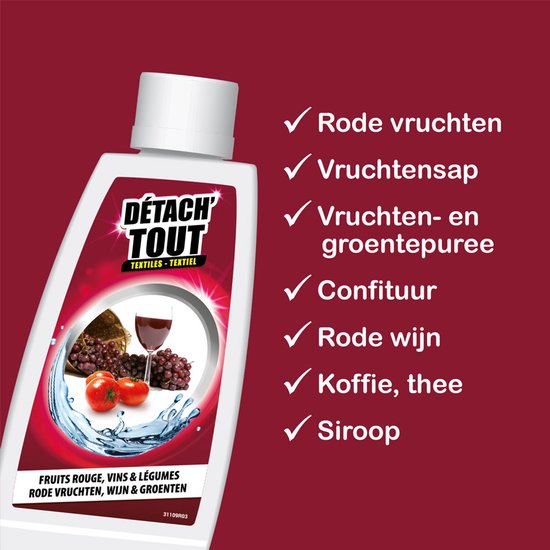 Détach'tout - Vlekverwijderaar rood vruchten, wijn en groenten - 100ml