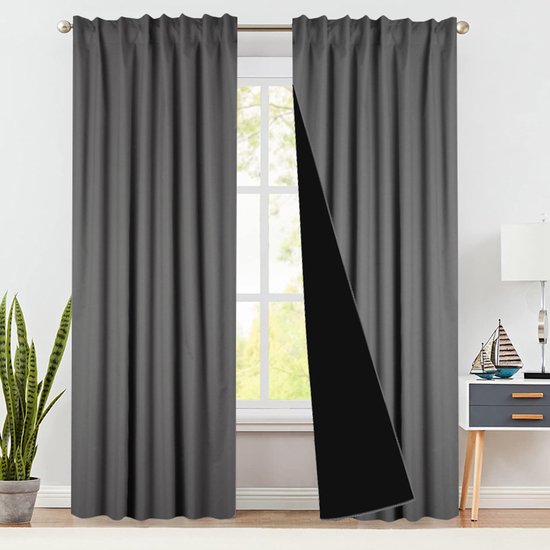1 stuk - Verduisterend gordijn - kant en klaar - 1 x 140cm x 240cm - Wave - Echt verduisterend - met een speciale achtercoating die daglicht blokkeert