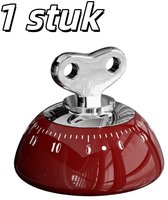 1 stuk - Magnetische keukentimer voor koken - Batterijvrij - Countdown van 60 minuten - Geschikt voor bakken, fitness en studeren - Rood