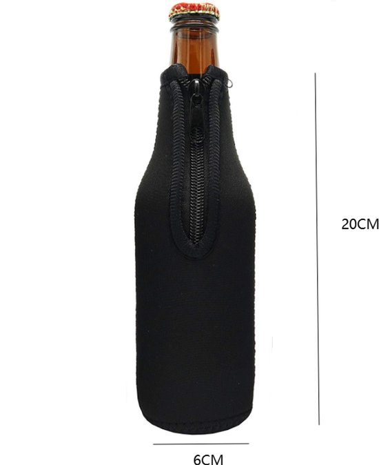 Flessenkoeler - 6 stuks - Voor bier en andere koude drankjes - Universele Maat - Hoes voor fles in Zwart van CoolGift — afbeelding 2