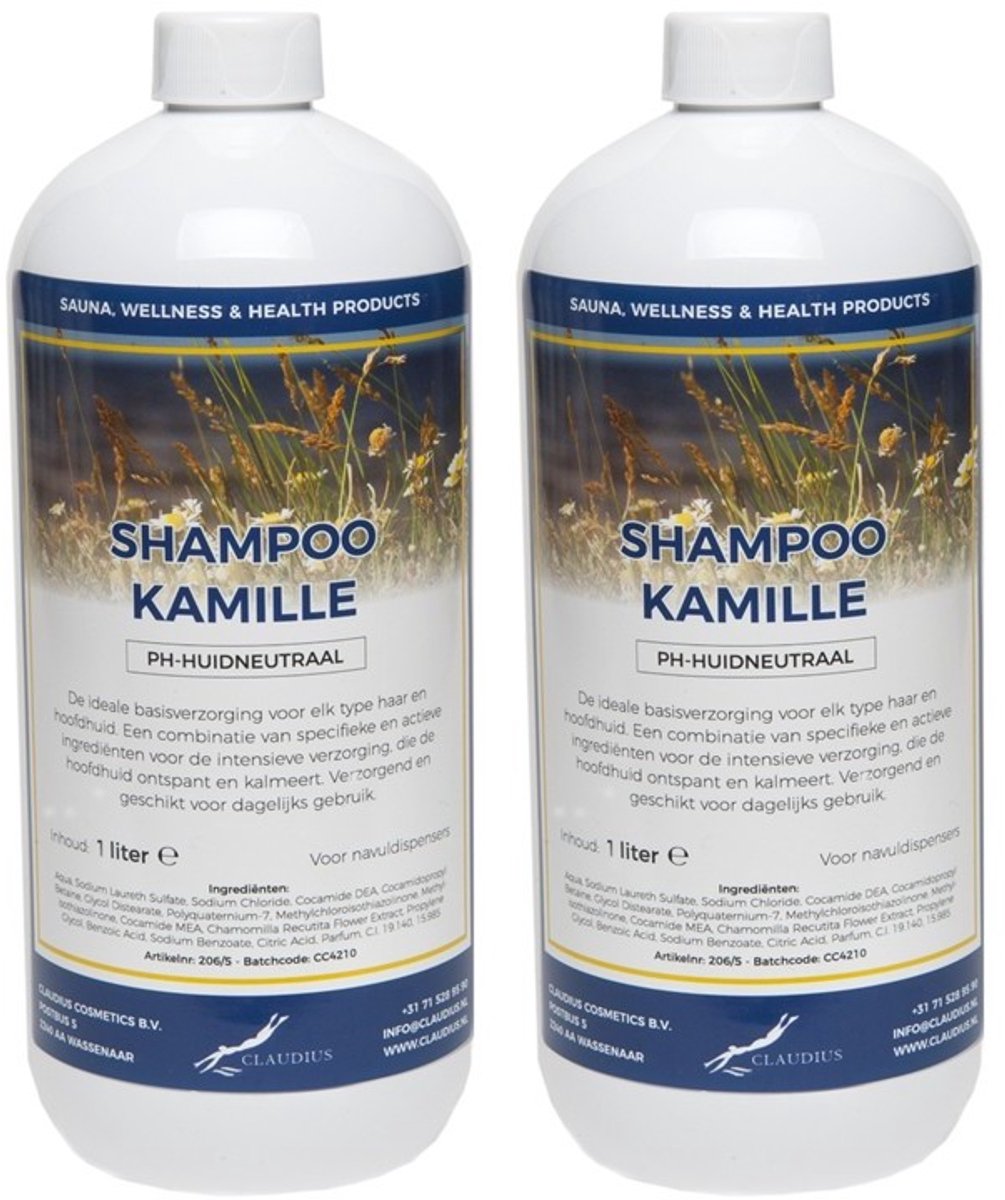Shampoo Kamille - 1 liter - 2 Stuks - Voordeelverpakking - Haarverzorging
