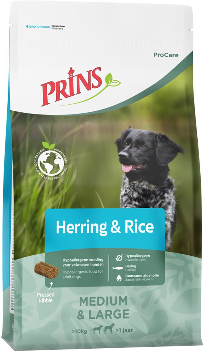 Prins Prins - ProCare Hypoallergeen - Haring & Rijst - Hondenvoer - 3 x 3kg