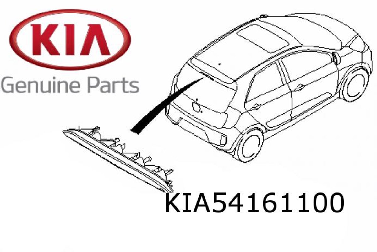 Kia Picanto II derde remlicht (bulb type) (bij achterruitwisser) Origineel! 927001Y000