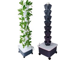Verticale moestuin- 45 planten - Hydrocultuur systeem - Kweektoren - met pomp - Plantentoren - Duurzaam tuinieren - Hydroponisch kweeksysteem