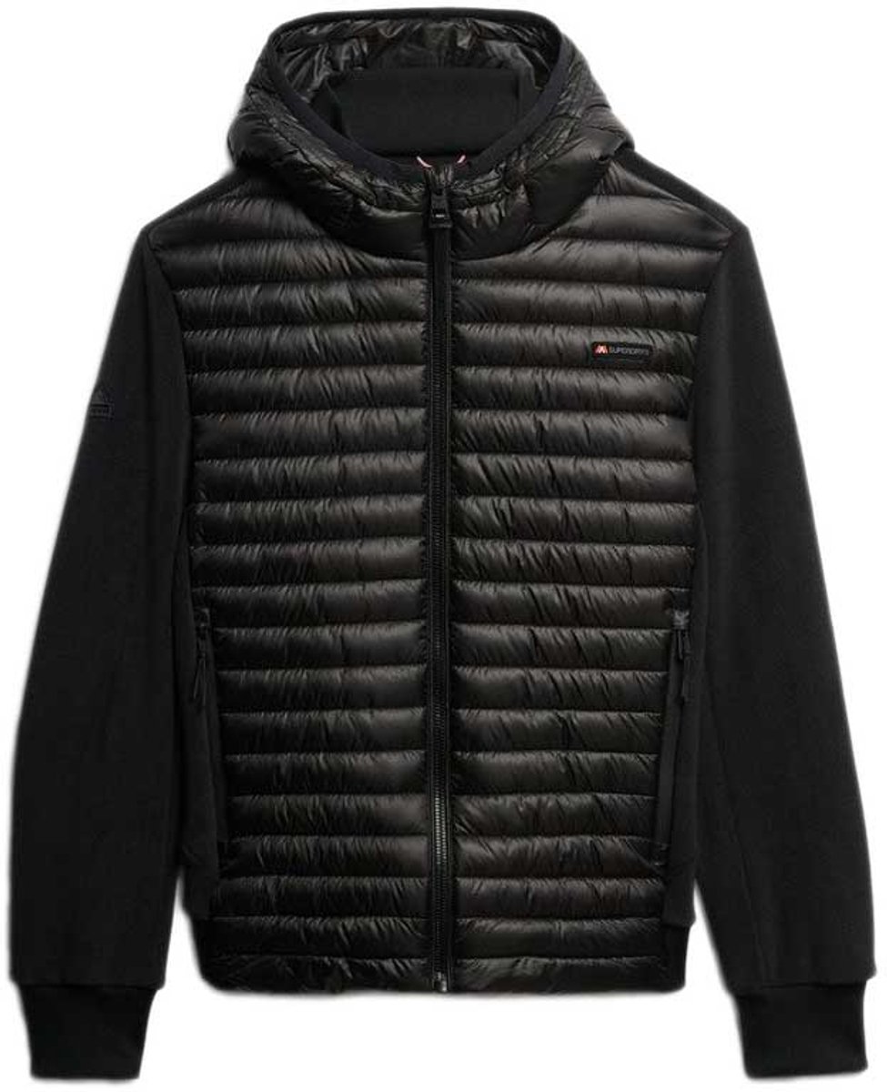 Superdry Storm Hybrid fleecejack met capuchon Heren Gewatteerde jassen Zwart