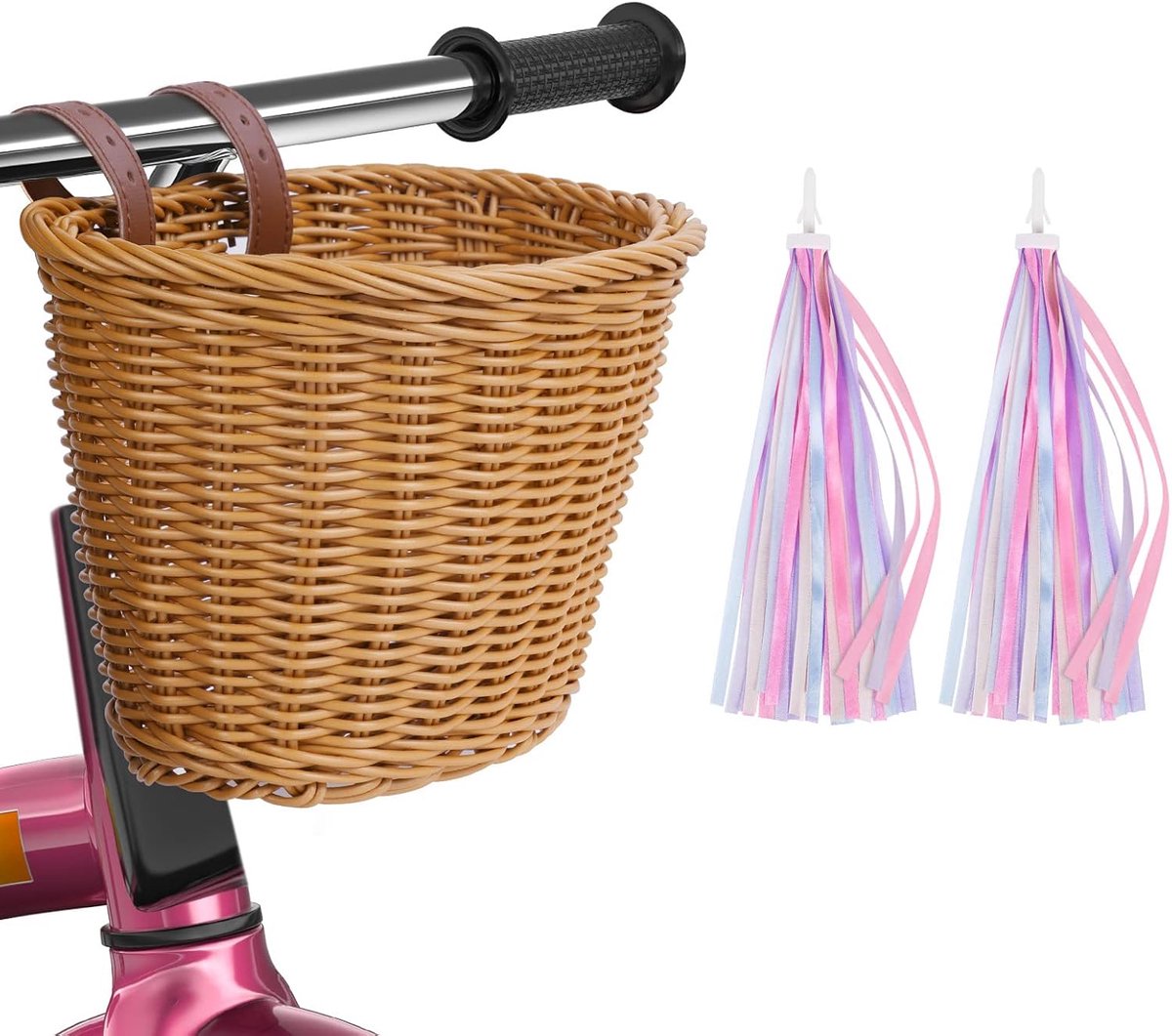 RFWR® Kinderfietsmand voor Jongens en Meisjes met Decoratie Accessoires