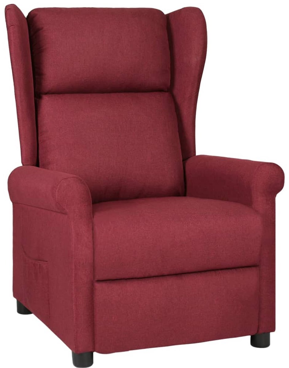 vidaXL Fauteuil - verstelbaar - stof - wijnrood