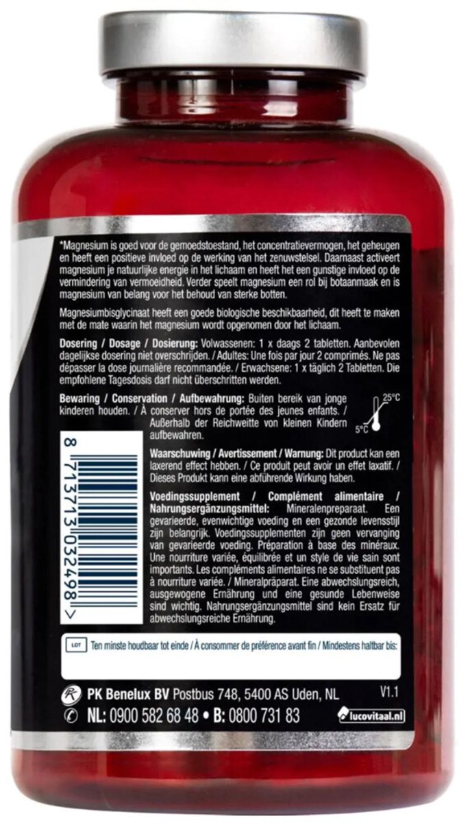 Lucovitaal Magnesium bisglycinaat 375mg 210 Tabletten — afbeelding 4