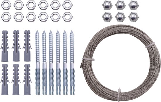 Nature - Spandraadsysteem voor klimplanten - 10m - verzinkte kabel - spandraad