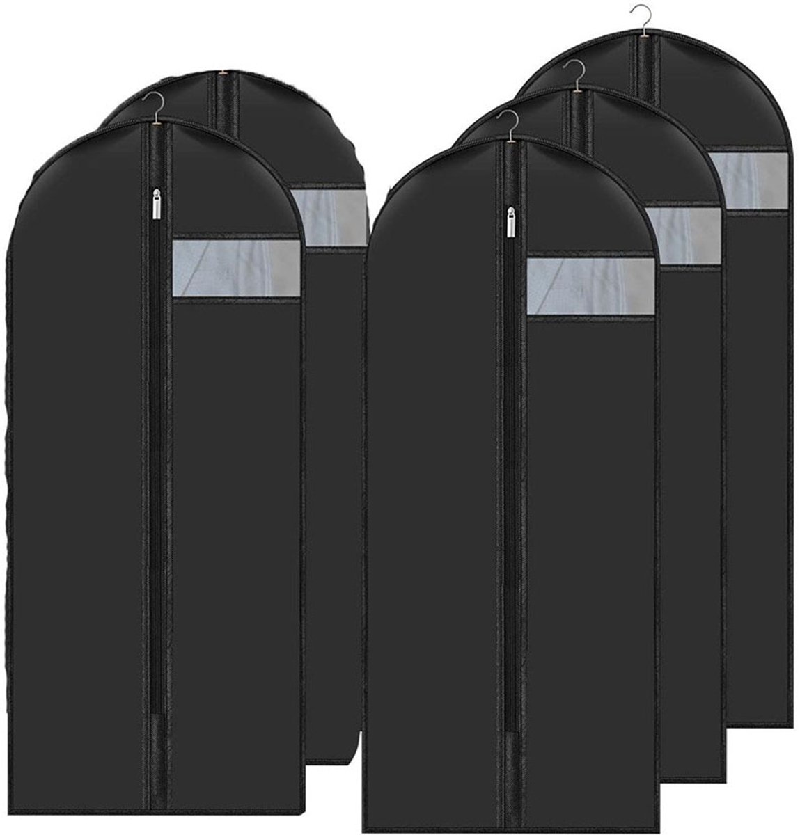 EXCITAT Kledinghoezen - Stofhoezen voor kleding - Met rits - Hangend - Voor overhemden, pakken, jassen - 5 stuks