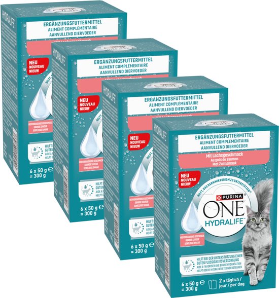 PURINA® ONE® Hydralife - Kattenvoer natvoer - Zalm - 24 x 50 g