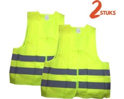 All Ride Geel Veiligheidshesje - 2 Stuks - Veiligheidsvest Geschikt voor S tot XXXL