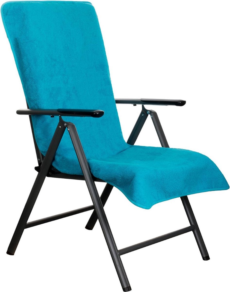 Thuys Badstof Stoelhoes – Hoes Voor Tuinstoel – Strandbed Badstof Hoes – Turquoise – 135cm x 60cm x 1cm