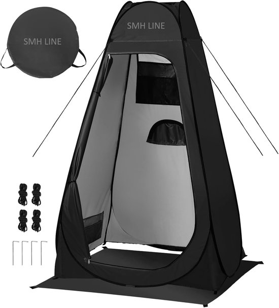 Poptent Pop Up Douchetent - omkleedtent cabine - mobiel - zwart