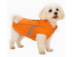 Hondenjas – Regenjas hond – Waterdichte hondenregenjas met reflectie – Flamingo Regenjas Pomi Oranje – 30 cm