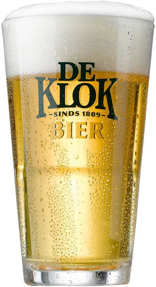 De Klok Bierglas 25cl – Stapelbaar – Officieel Bierglas – Vaatwasserbestendig – 6 glazen.