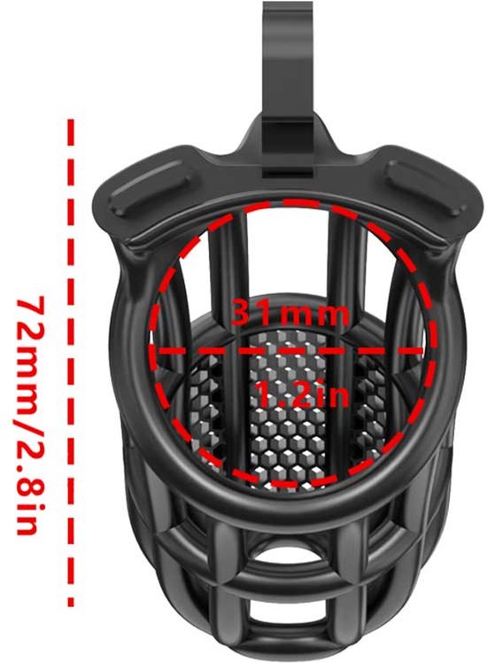 Rimba P-Cage - P-Cage PC06 - Appareil de chasteté - Cage à pénis - Taille M - Zwart