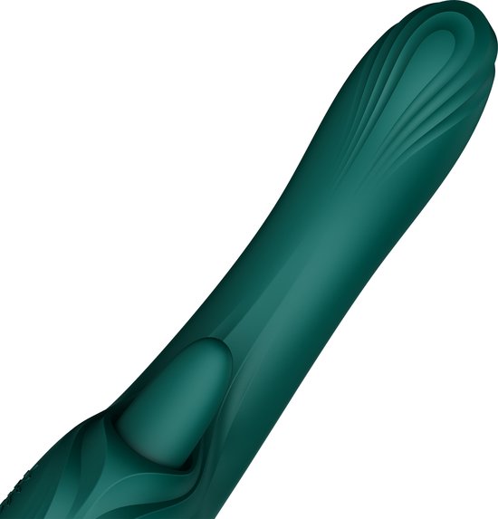 ZALO - Ares - Vibromasseur lapin point G chauffant - Contrôle par application - Vert émeraude