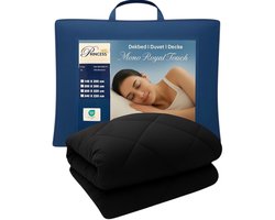 PrincessDekbed - EazyDekbed - Uni Kleur - Zwart- Hoesloos Dekbed 240x220 cm - Bedrukt & Gekleurd Dekbed - Tweepersoons Lits Jumeaux Dekbed -Dekbed met Cassette Box Constructie