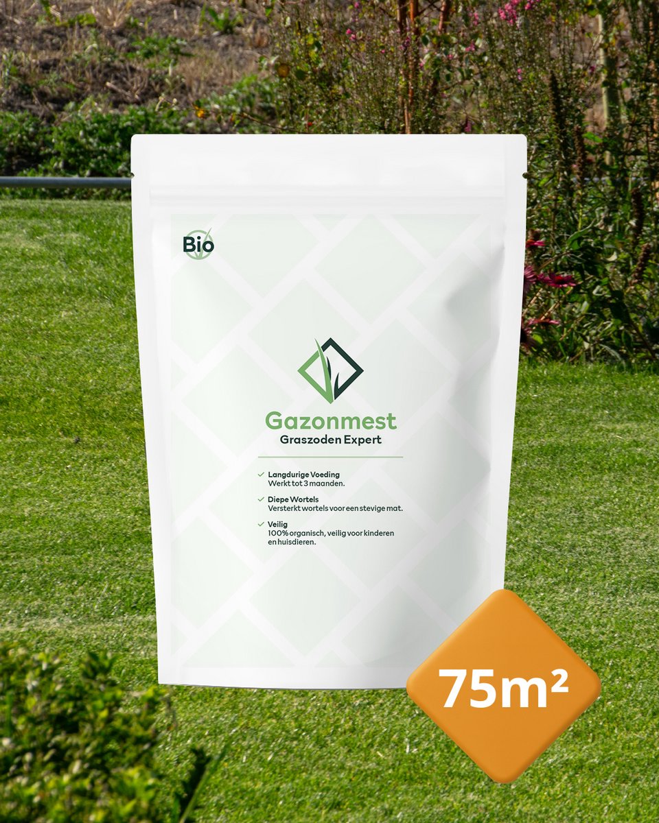 Graszoden Expert Gazonmest (75m²) | Gazonmest - Kunstmest - Bodemverbeteraar - Graszaad - Kalk - IJzersulfaat