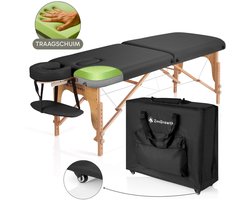ZenGrowth® Gavia Massagetafel Zwart – Traagschuim matras - Incl. Draagtas met wielen – Breedte 70 cm – Hoogte 60 tot 89 cm – Behandelbank – Behandeltafel