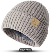 fleece gevoerde heren muts khaki