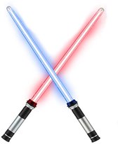 Joya Kids® Uitschuifbaar Lichtzwaard Verkleedaccessoire | LED Lightsaber Verkleed Accessoire met Geluidseffecten Wars | Rood Blauw Groen Paars Geel Licht | 83 cm