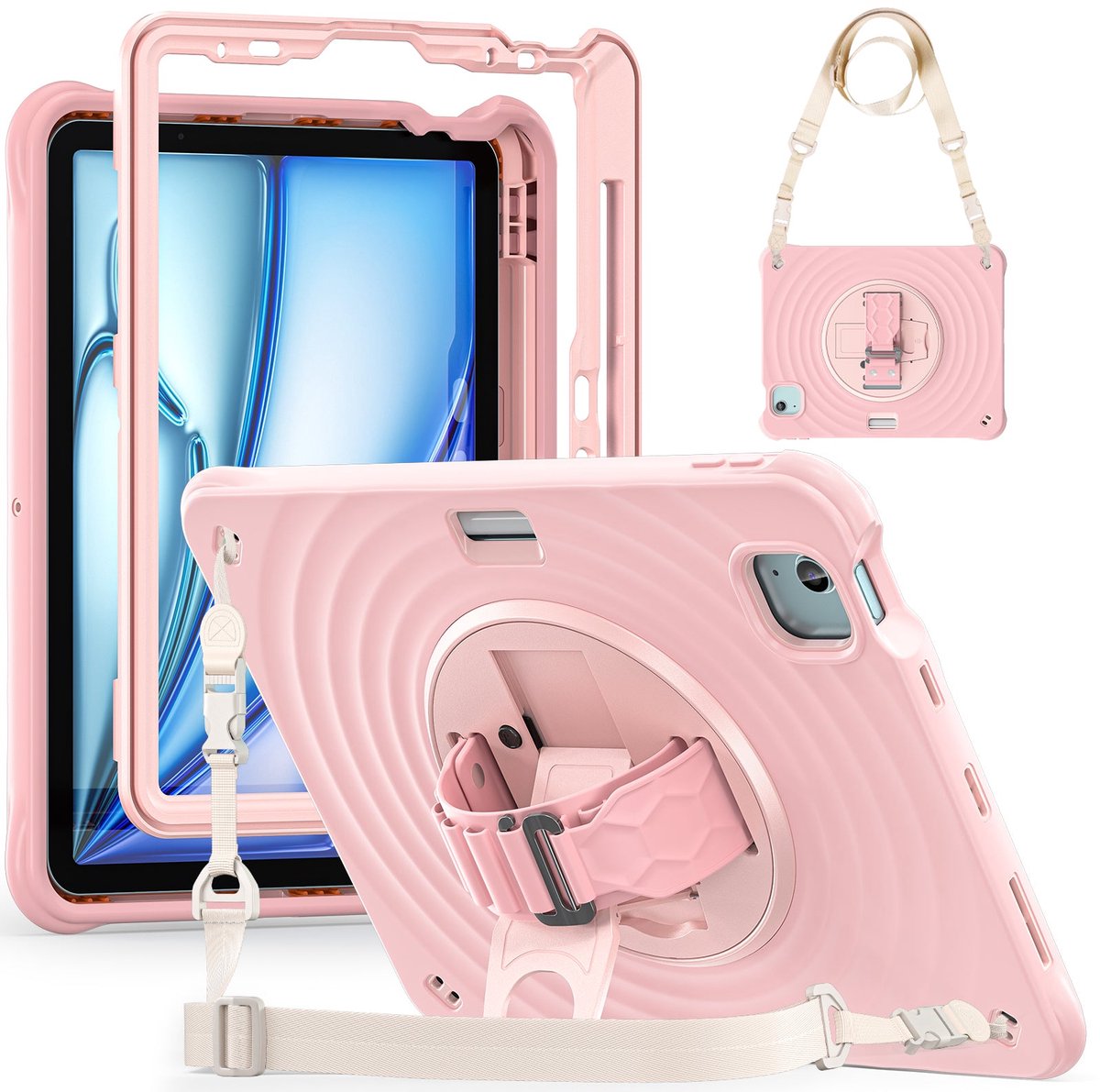 Rixus RXTC08 Anti Shock Case For Apple iPad 10 10.9 inch (2022) Cherry Blossoms Pink