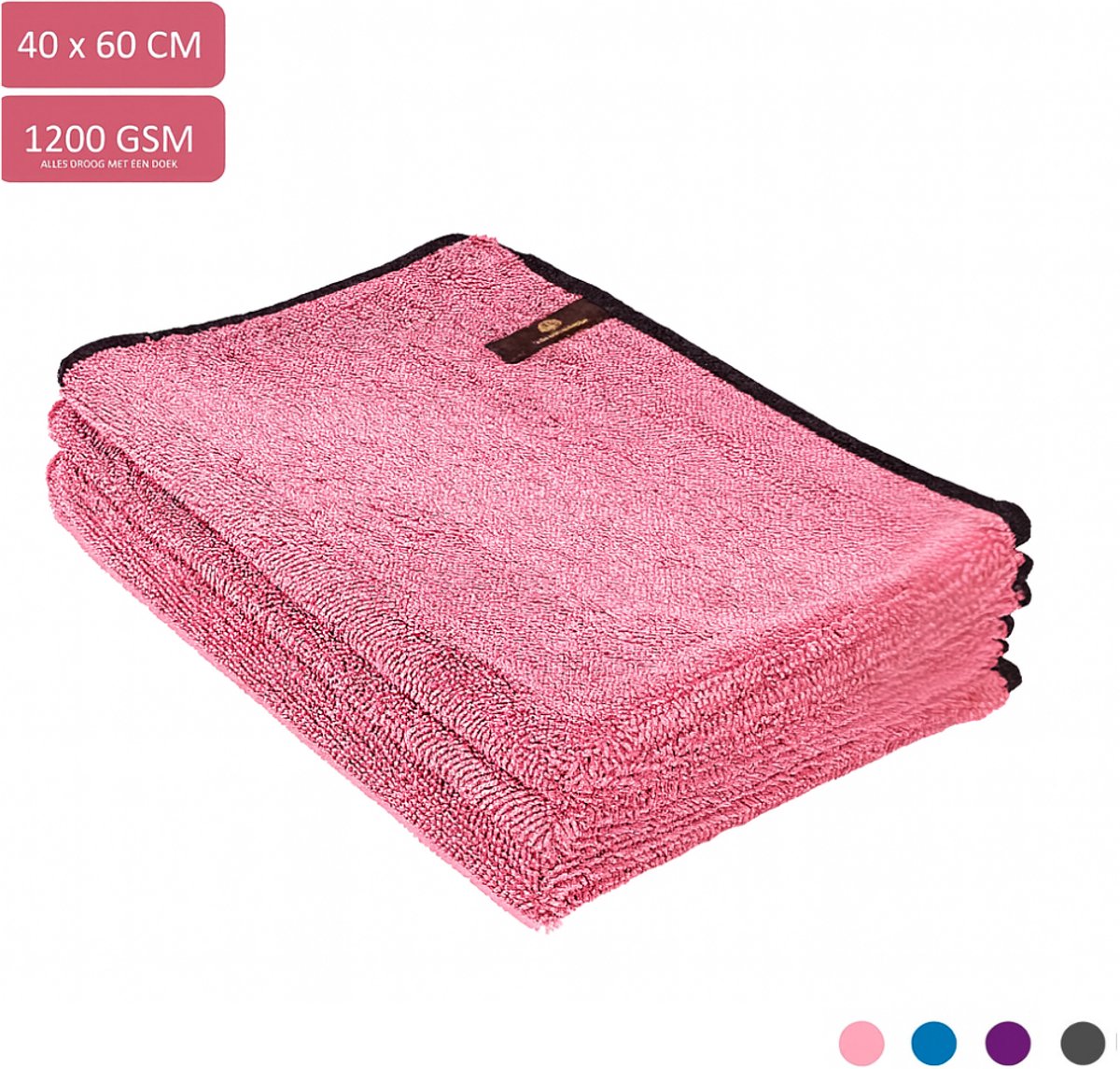 VitalHarbour Fastdry Droogdoek voor Badkamer- Premium Microvezel Droogdoeken – Set van 2 Roze – 60x40 cm - Schoonmaakdoeken - Raamdoeken Streepvrijdroog - Wonderdoekjes