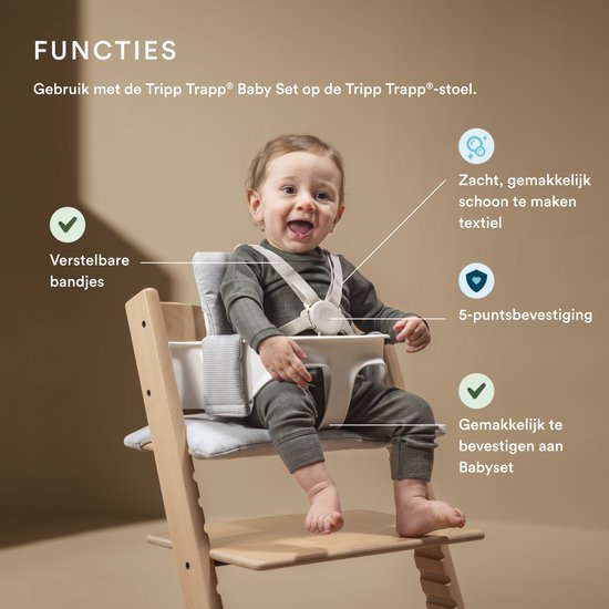 Stokke Harness2 - Beige - Past alleen bij de Tripp Trapp Baby Set2 - 6-36 maanden - Eenvoudig te installeren en te gebruiken — afbeelding 2