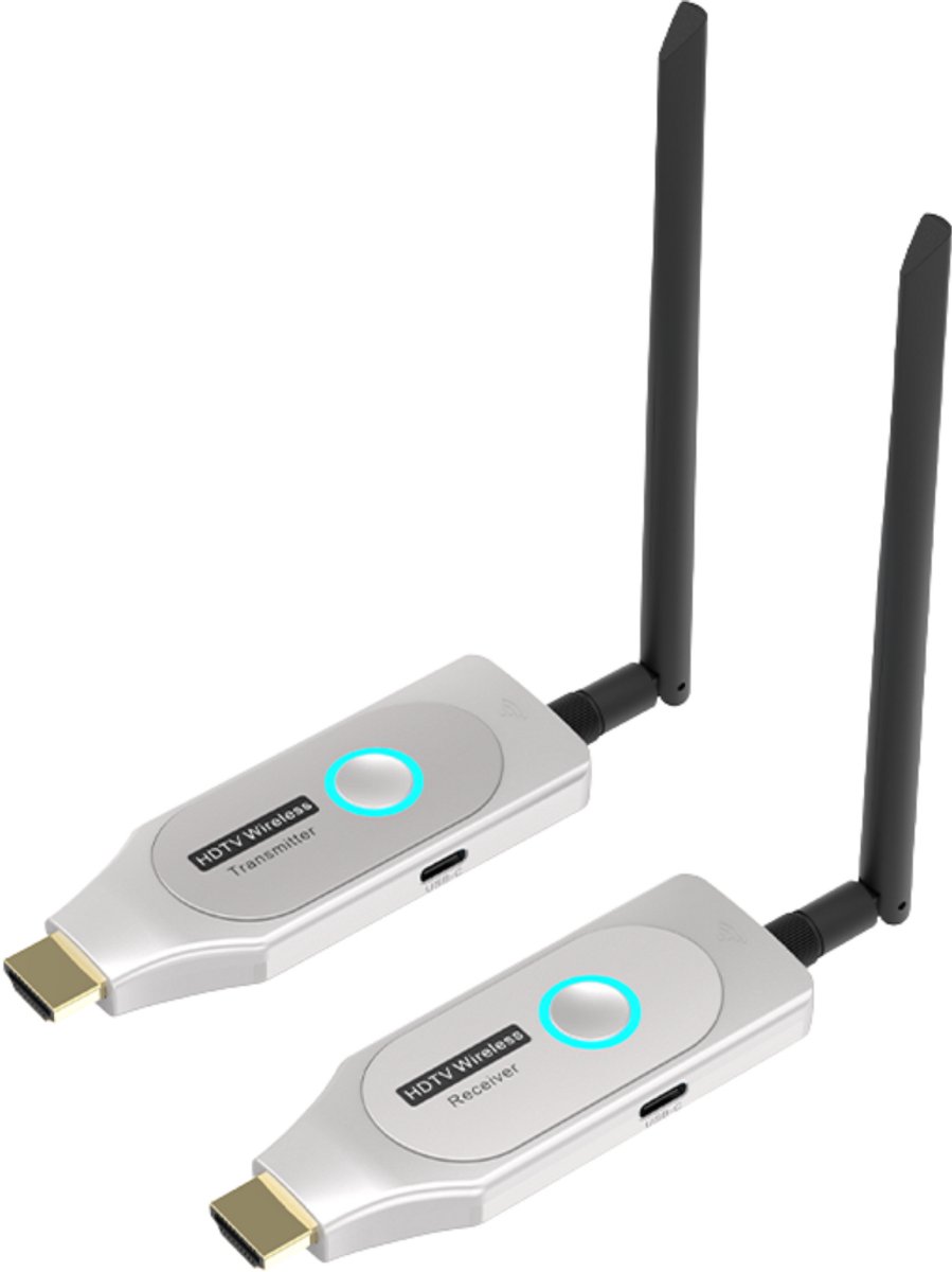 Delmark Draadloze HDMI Presenter - Zender en ontvanger - Tot 100 meter - HD Transmitter en Receiver - Plug & Play