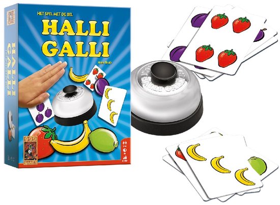 999 Games - Halli Galli - Actiespel - Het spel met de bel - Kinderspel - Gezelschapsspel - Familiespel - Reactiespel - Klein cadeautje