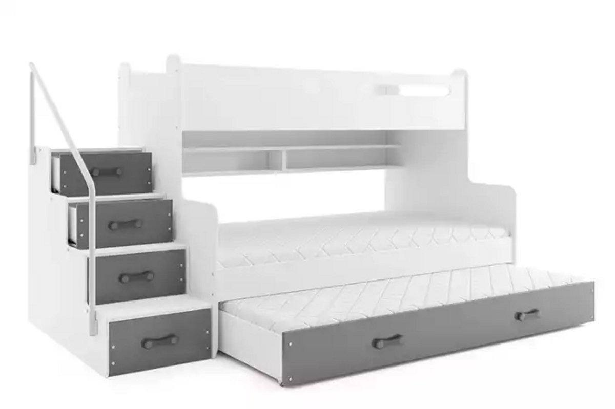 BMS MAX 3 - Jeugdbed - 120x200 cm - Grafiet - Inclusief Matras en Lade
