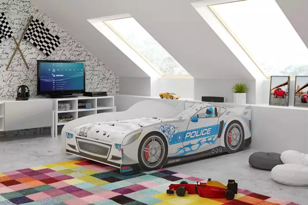 BMS Cars - Kinderbed - 80x160 cm - Zilver